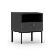 Moderný nočný stolík Lanzzi - čierna / zlatá