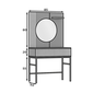 Toaletný stolík Meorati so zrkadlom - dub artisan / čierna 08