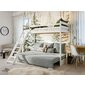 Drevená vyvýšená posteľ s pohovkou Sofino 1 - 90x200 cm - biela - 02