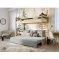 Drevená vyvýšená posteľ s pohovkou Sofino 1 - 90x200 cm - prírodná borovica - 04