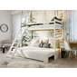 Drevená vyvýšená posteľ s pohovkou Sofino 2 - 90x200 cm - biela - 02