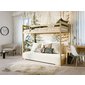 Drevená vyvýšená posteľ s pohovkou Sofino 2 - 90x200 cm - prírodná borovica - 03