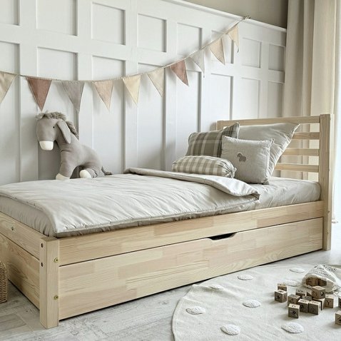 Masívna posteľ Simple Fello Plus 90 x 200 cm – prírodná 01