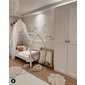 Biela domčeková posteľ Bianco z masívu borovice - reálne foto