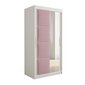 Šatníková skriňa s čalúnenými panelmi Tapi 100 - biela / ružová 02