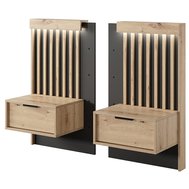 2 ks nočných stolíkov Tally - dub artisan/antracit