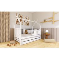 Teepee detská posteľ s prístelkou Tytus 80 x 200 cm - biela