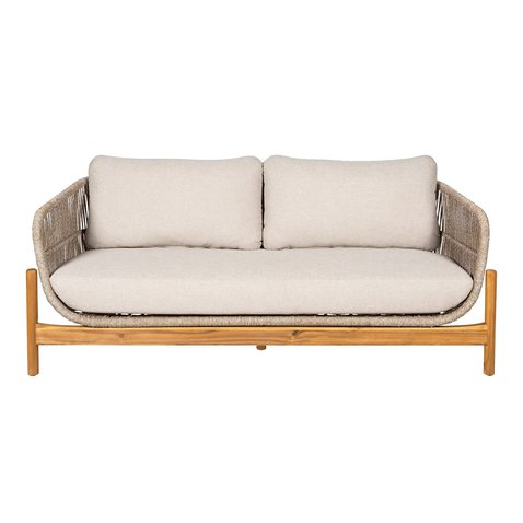 TERRACINA dvojmiestna záhradná pohovka – akácia/lanový výplet, béžová