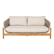 TERRACINA dvojmiestna záhradná pohovka – akácia/lanový výplet, béžová