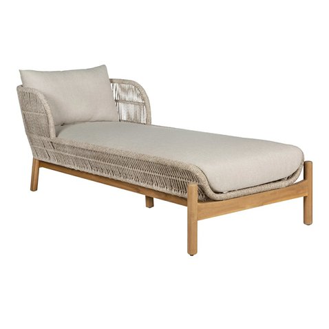 TERRACINA - akáciové záhradné ležadlo s vankúšmi, béžová farba