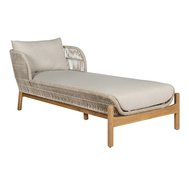 TERRACINA - akáciové záhradné ležadlo s vankúšmi, béžová farba