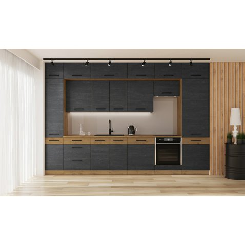 Štýlová kuchyňa Vigo - dark wood/dub lancelot - 01