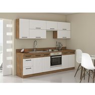 Moderná kuchyňa Vigo 260 cm - dub lancelot / biely lesk