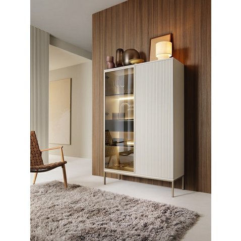 Moderná vitrína s osvetlením Sento - kašmír 05