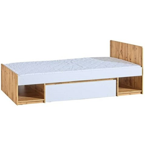 Jednolôžková posteľ Arca 9 - arktická biela/dub wotan 01