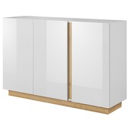Elegantná komoda 138 ARCO 10 - biely lesk/dub grandson