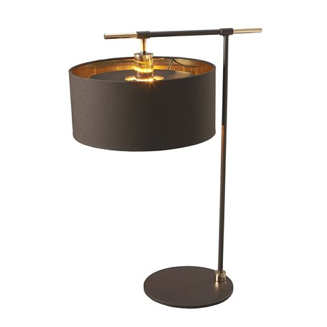 Dizajnová stolová lampa Balance - moka / mosadz 01