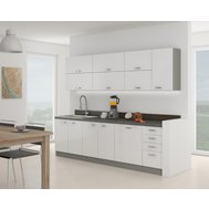 Moderná kuchyňa Bianka 260 cm - sivá / biely lesk