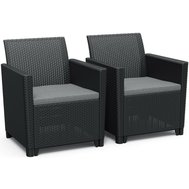 2x záhradné kreslo Claire - grafit - 01