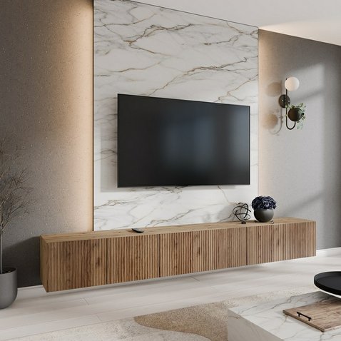 Frézovaný TV stolík NOE 300 cm - dub artisan/dub catania 05