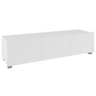 Moderný televízny stolík CALABRINI 150 cm - biela/biely lesk