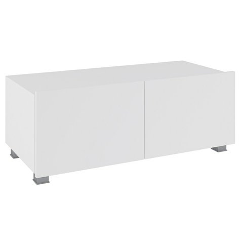 Televízny stolík CALABRINI 100 cm - biela/biely lesk - 01
