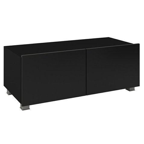 Televízny stolík CALABRINI 100 cm - čierna/čierny lesk - 01
