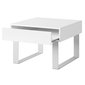 Malý konferenčný stolík so zásuvkou CALABRINI - biela/biely lesk - 02