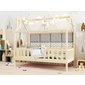 Detská posteľ domček z masívu Alfie 2 - 120 x 200 - prírodná borovica 02