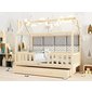Detská posteľ domček Alfie 3s úložným priestorom  - 120 x 200 - prírodná borovica 02