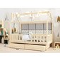 Detská posteľ domček Alfie 4 s úložným priestorom  - 120 x 200 - prírodná borovica 02