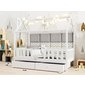 Detská posteľ domček Alfie 4 s úložnými priestormi - 120 x 200 - biela 02