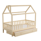 Detská posteľ domček s prístelkou Alfie 5 - 80 x 160 - prírodná borovica 03