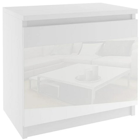 Moderný nočný stolík Beauty 1 - biela / biely lesk - 01
