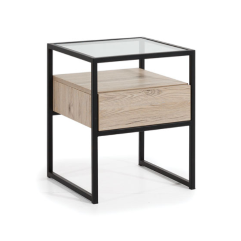 Industriálny nočný stolík Glass Loft