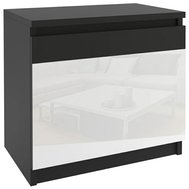 Moderný nočný stolík Beauty 1 - čierna / biely lesk