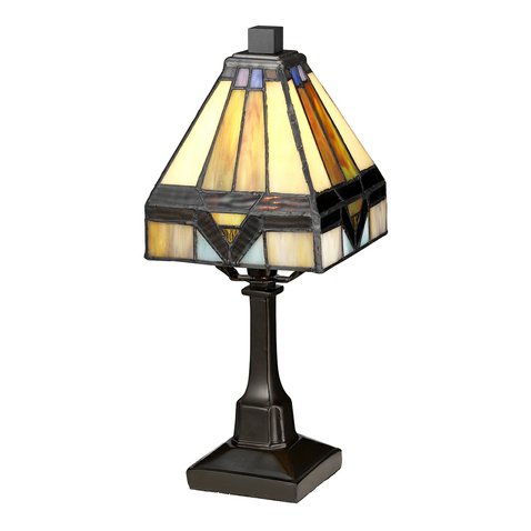 Malá vitrážová stolová lampa Holmes 01