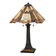Vitrážová lampa Inglenook vo vintage štýle