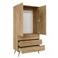 Šatníková skriňa so šuplíkmi Boho Meli - dub craft zlatý - 02