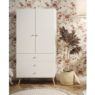 Šatníková skriňa so šuplíkmi Boho Meli - biely mat