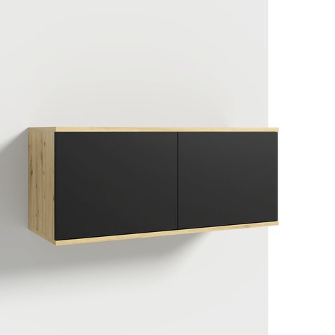 Nástenná skrinka Emi 3 - dub artisan / čierna