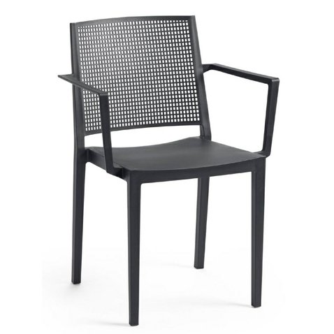 Elegantná stolička Grid Armchair s područkami - antracit - 01