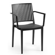 Jednoduchá stolička Bars Armchair s područkami - čierna